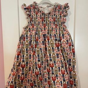 Pink Chicken Nutcracker Print Kids Dress
